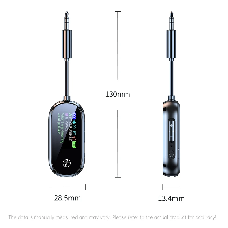 2-in-1 Bluetooth 5.4 Sender Empfänger Stereo 3,5 mm AUX Flugzeug Audio Wireless Adapter Mikrofon für TV PC Kopfhörer Auto Flugzeuge – Detail 11