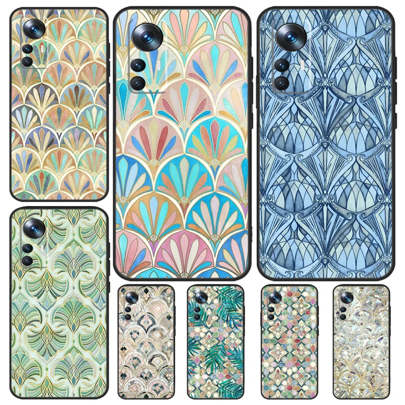 Muted Moroccan Mosaic Tiles For POCO F5 X3 X5 Pro F3 F4 M5s X4 GT Case For Xiaomi 13 14 Pro 11T 12T 13T Pro 12 Lite 12X