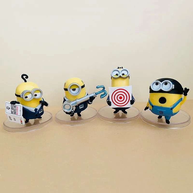 4pcs/set Genuine TOMY Despicable Me Cosplay Minions Transform into cute big eyes Action Figure Model Toys Gift for Birthday