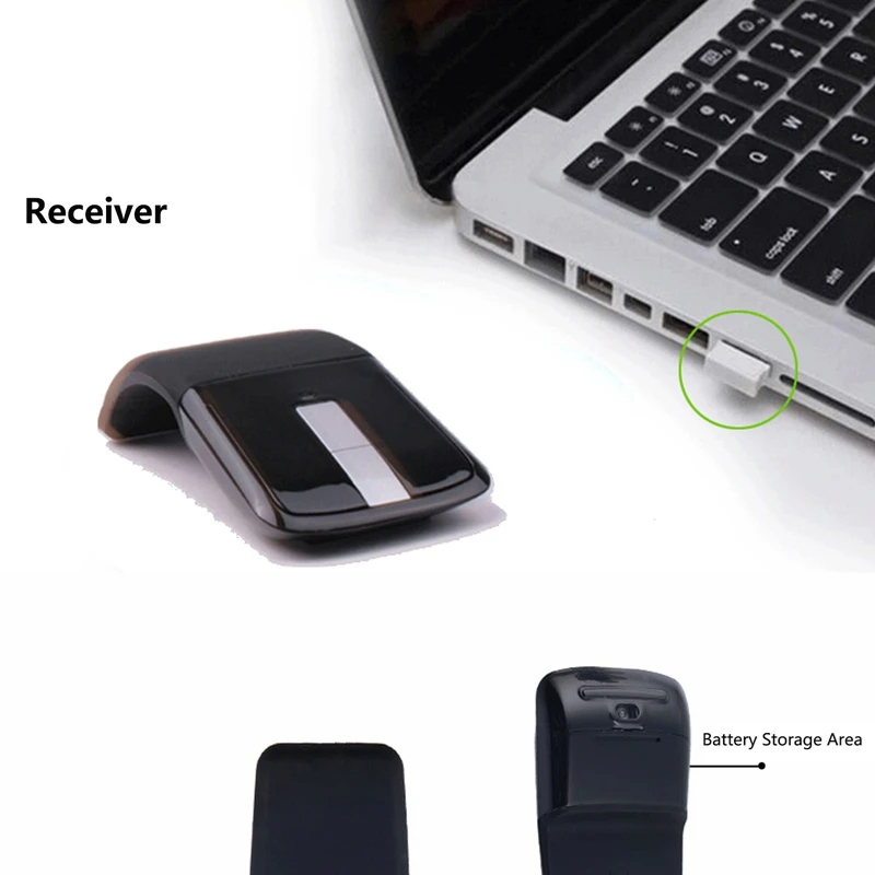 Xiaomi Foldable Bluetooth Wireless Mouse Dual-Mode Silent Arc Touch Ultra Thin Magic Mouse Portable Office Mouse for PC Laptop