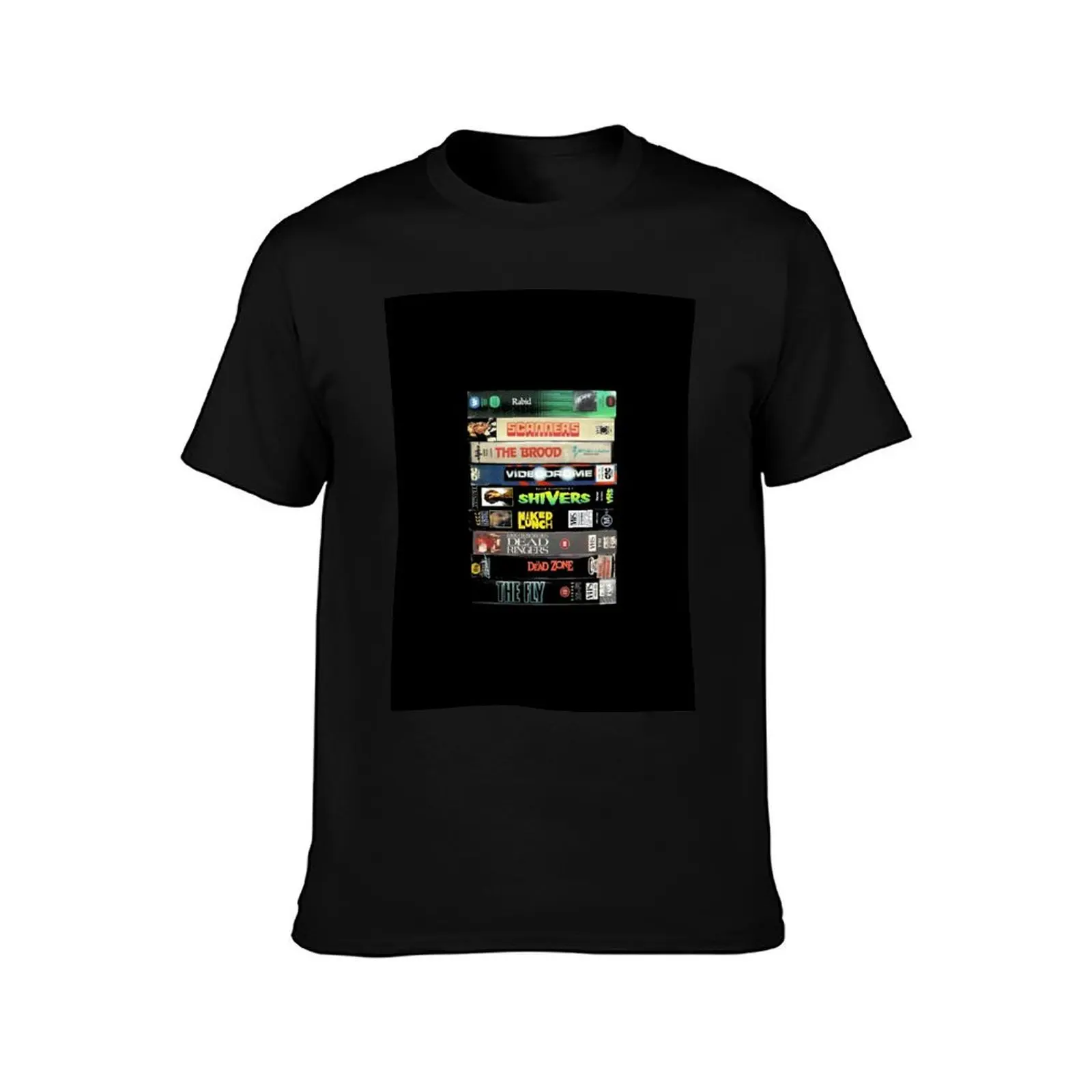 Cronenberg VHS collection Essential T-Shirt Basic Plain Short Sleeve Crew Neck Tee T-Shirt