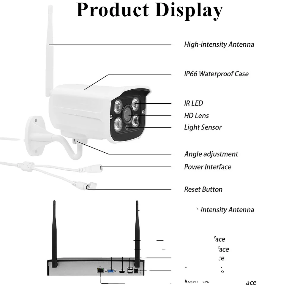 Tuya H.265 4CH 1080P HD Wireless Security CCTV Camera V380 IP Camera with Smart Home Features and Cloud Data Storage Options