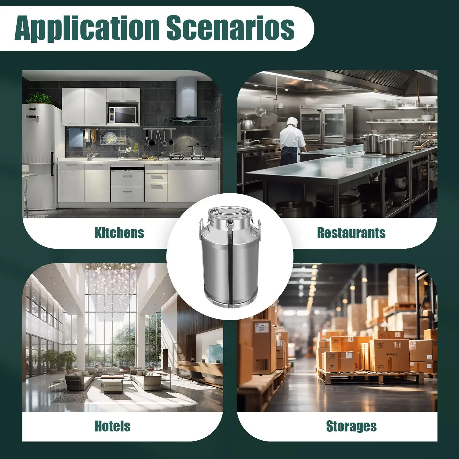 ​ ​ 60L الفولاذ المقاوم للصدأ الحليب يمكن تخمير برميل التخزين مع 3 أبازيم الختم حلقة السيليكون للمنزل المشروب النبيذ البيرة الأرز الحبوب ​ ​