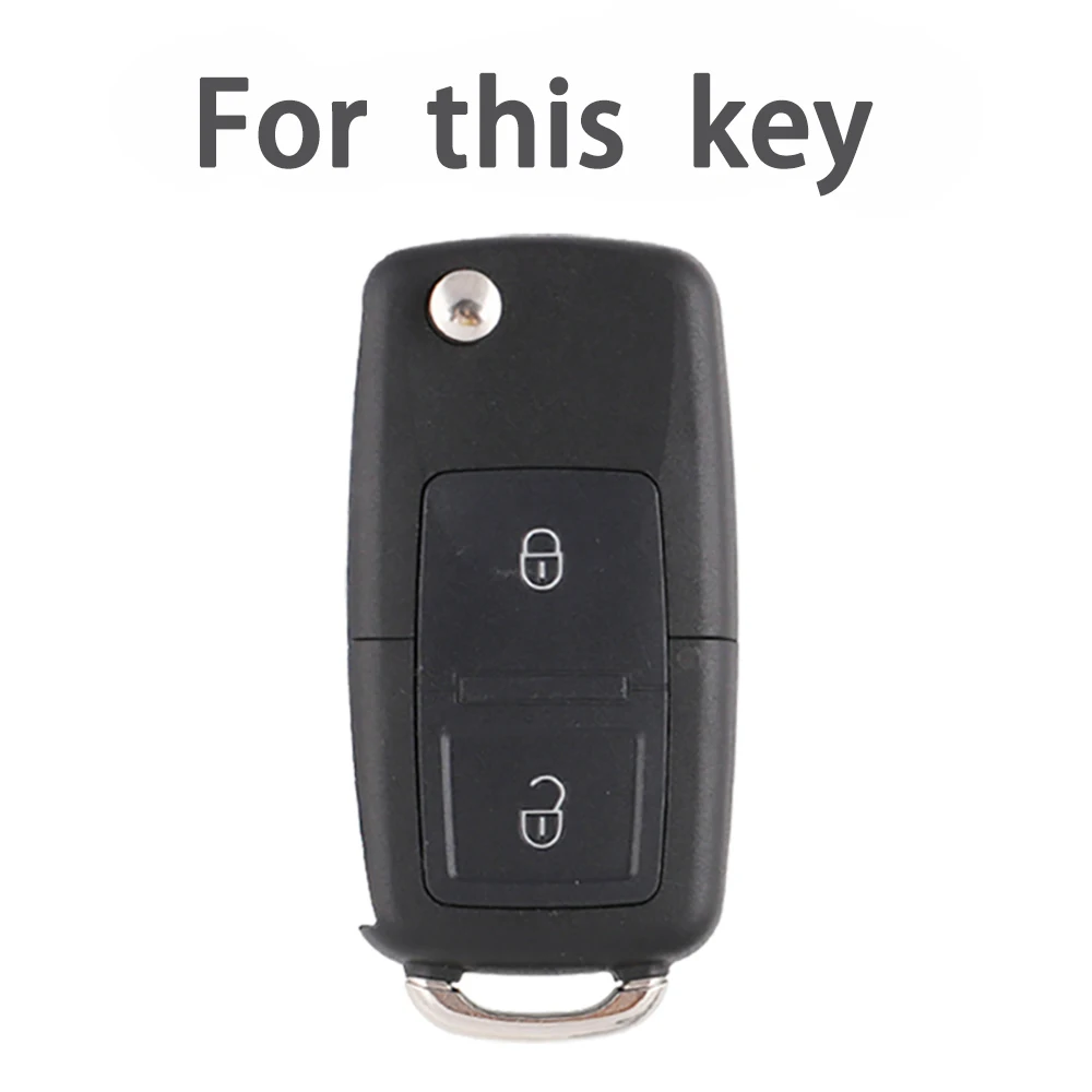 For VW Volkswagen Golf 4 5 6 MK4 Bora Jetta Passat Polo Bora Touran Skoda Seat 2 Buttons TPU Car Key Case Cover Shell Fob