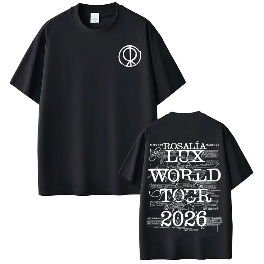 Sängerin Rosalia Lux Album 2026 Tour Print T-Shirt Herren Damen Mode T-Shirt Kurzarm Casual Baumwolle Harajuku Komfort T-Shirts – Detail 7