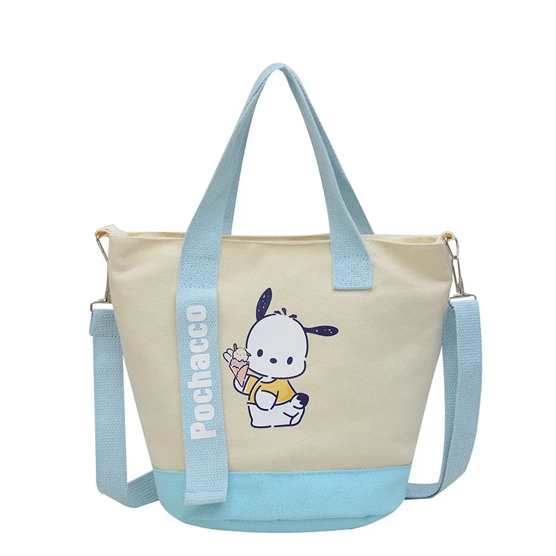 Sanrio Canvas Tote Kuromi Cartoon Handsome Carrying A Commuter Bucket Woman Shoulder Straddle Bag