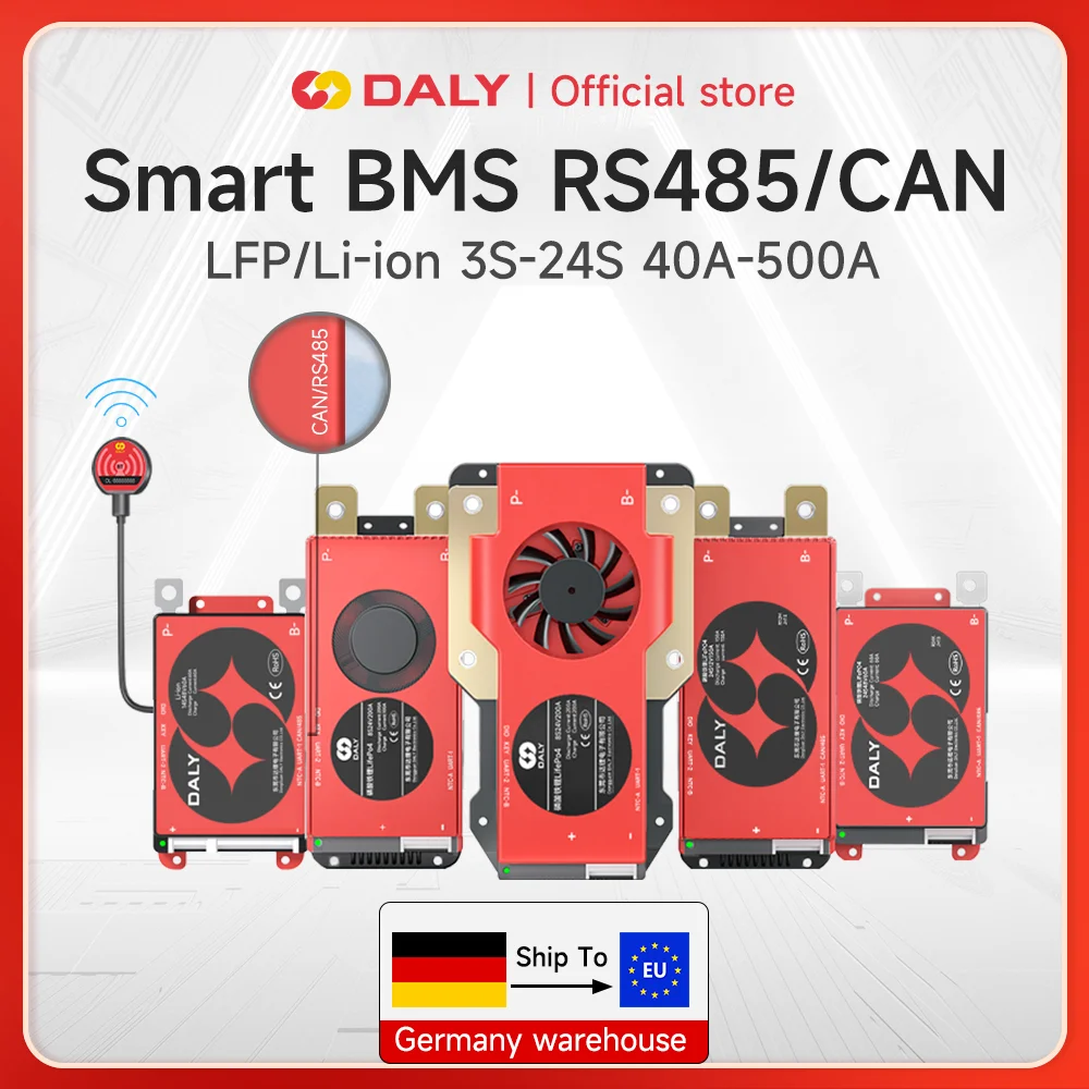 Daly Smart BMS LiFePo4 4S 12V BMS 8S 24S 72V 48V 16S 40A 60A 100A 150A...