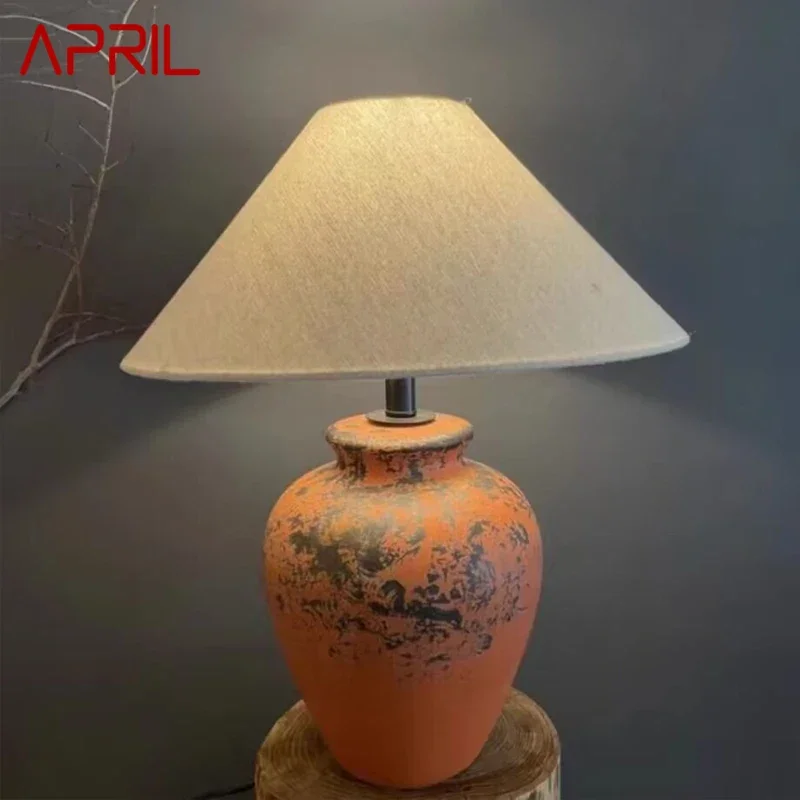 

APRIL Contemporary CeramicTable Lamp Creativity Living Room Bedroom Study Hotel Homestay engineering Desk Light