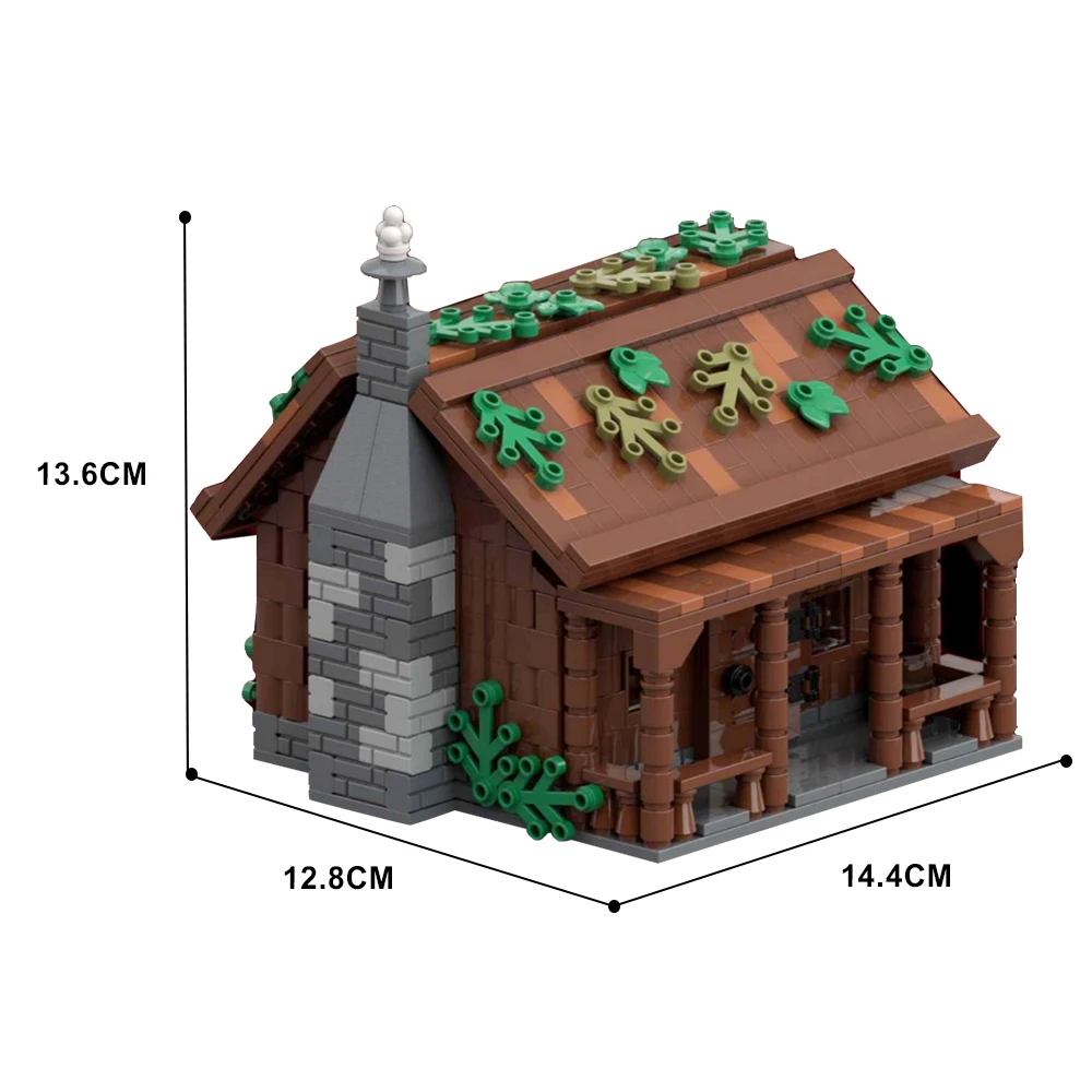 MOC Hütte Im Wald Ländliche Hütte Baustein Mini Holzhaus Street View Architektur Herbst Park Blöcke Spielzeug Kinder Geschenk