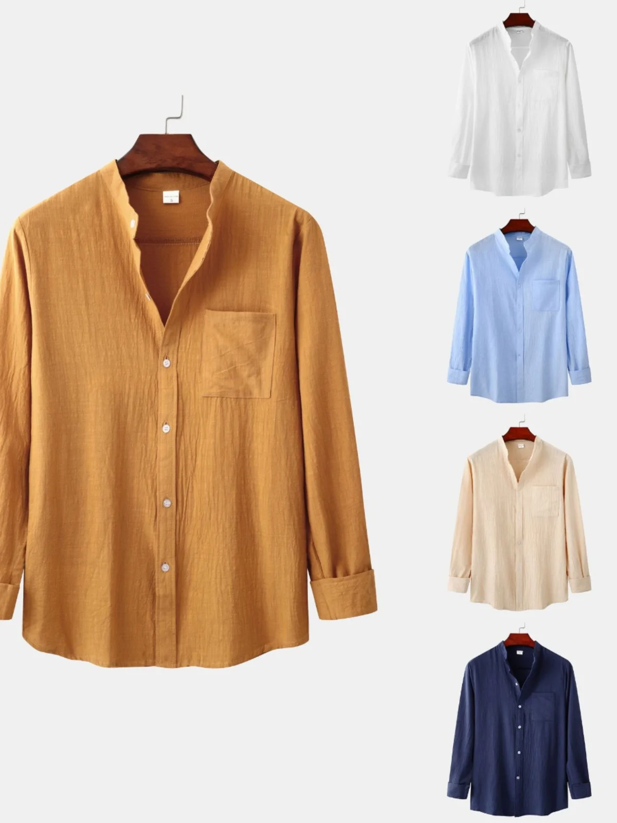

Pure Color Long Sve Button irt for Men Breathable Polyester Fiber Casual Youthful Sle Spring Autumn Winter Seasonal Use