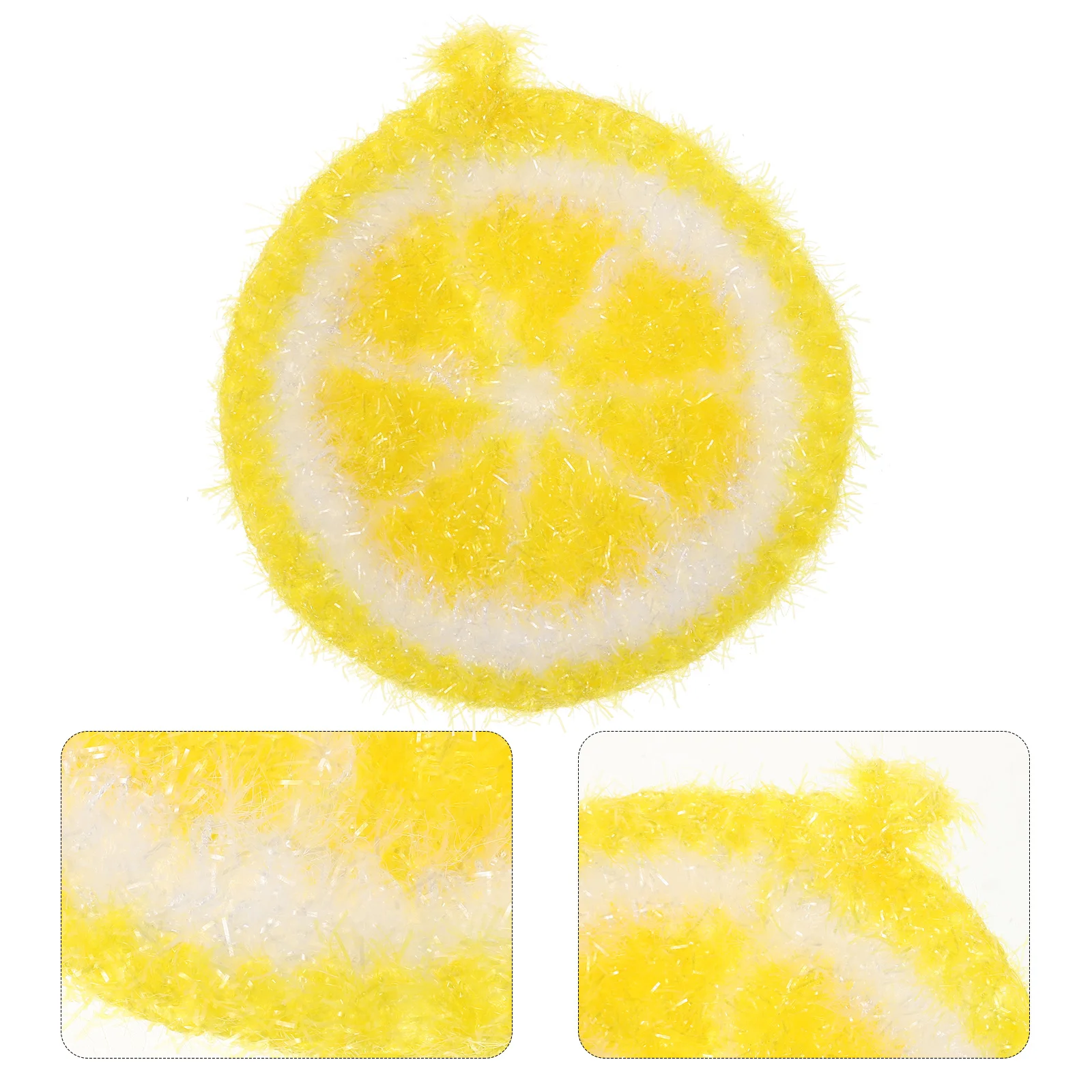 

4 Pcs Dishcloth Lemon Towel Dishwashing Brush Polyester Shaped Dishes Cleaner Cloths