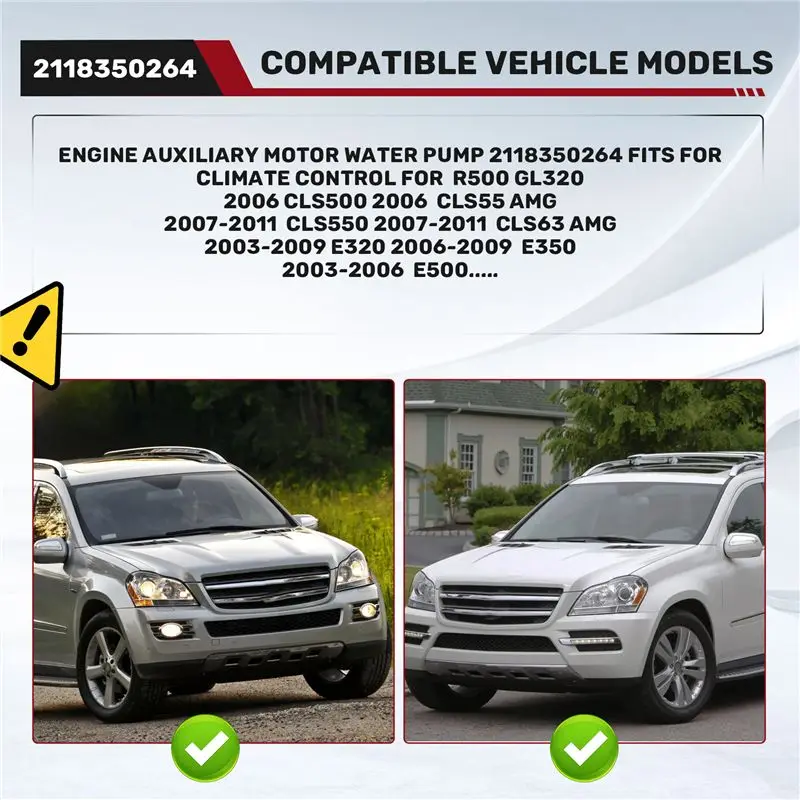 Hot Selling-Engine Auxiliary Motor Water Pump 2118350264 Fits For Climate Control For R500 GL320,Engine Auxiliary