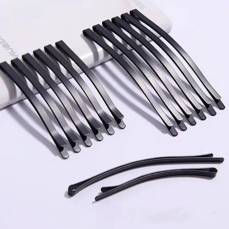 10pcs/set Black Hair Clips Hairpins Korean Simple Black Wire Hair Pins Invisible Hairpins Wide Big Hair Clip for Bridal Braiders