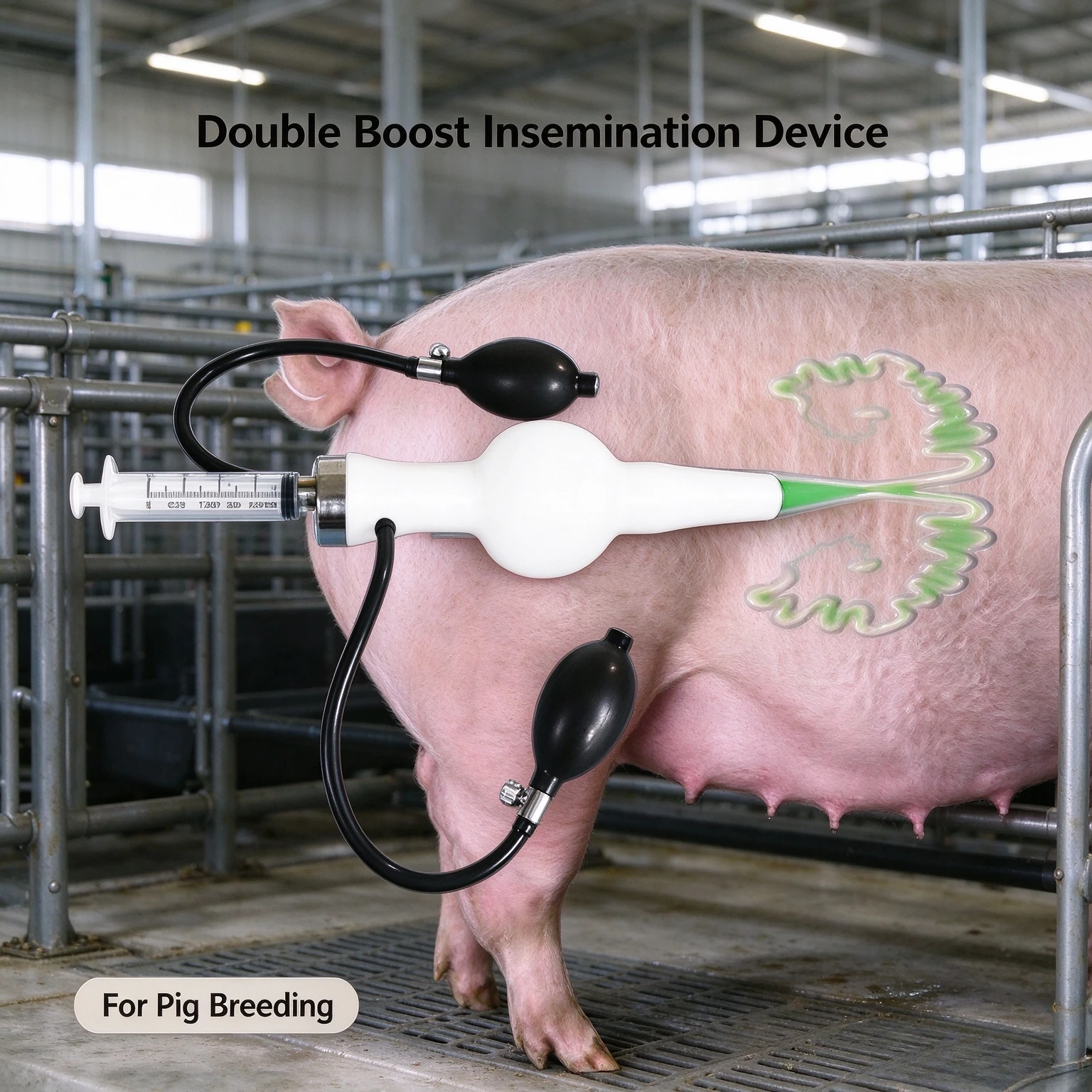 Simulated Natural Mating Artificial Insemination Device, Double Pressurization Inseminating Tool for Dogs & Pigs