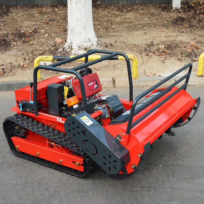 

Customized 60° incline climball terrain lawn mower,Four stroke remote control robot lawn mower Suitable for farms, gardens