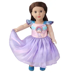 Beautiful Sea Princess Dress American 18 Inch Girl Doll Skirt Dropshipping Ours & Generation Kids Toys Dolls Accessories Dresses