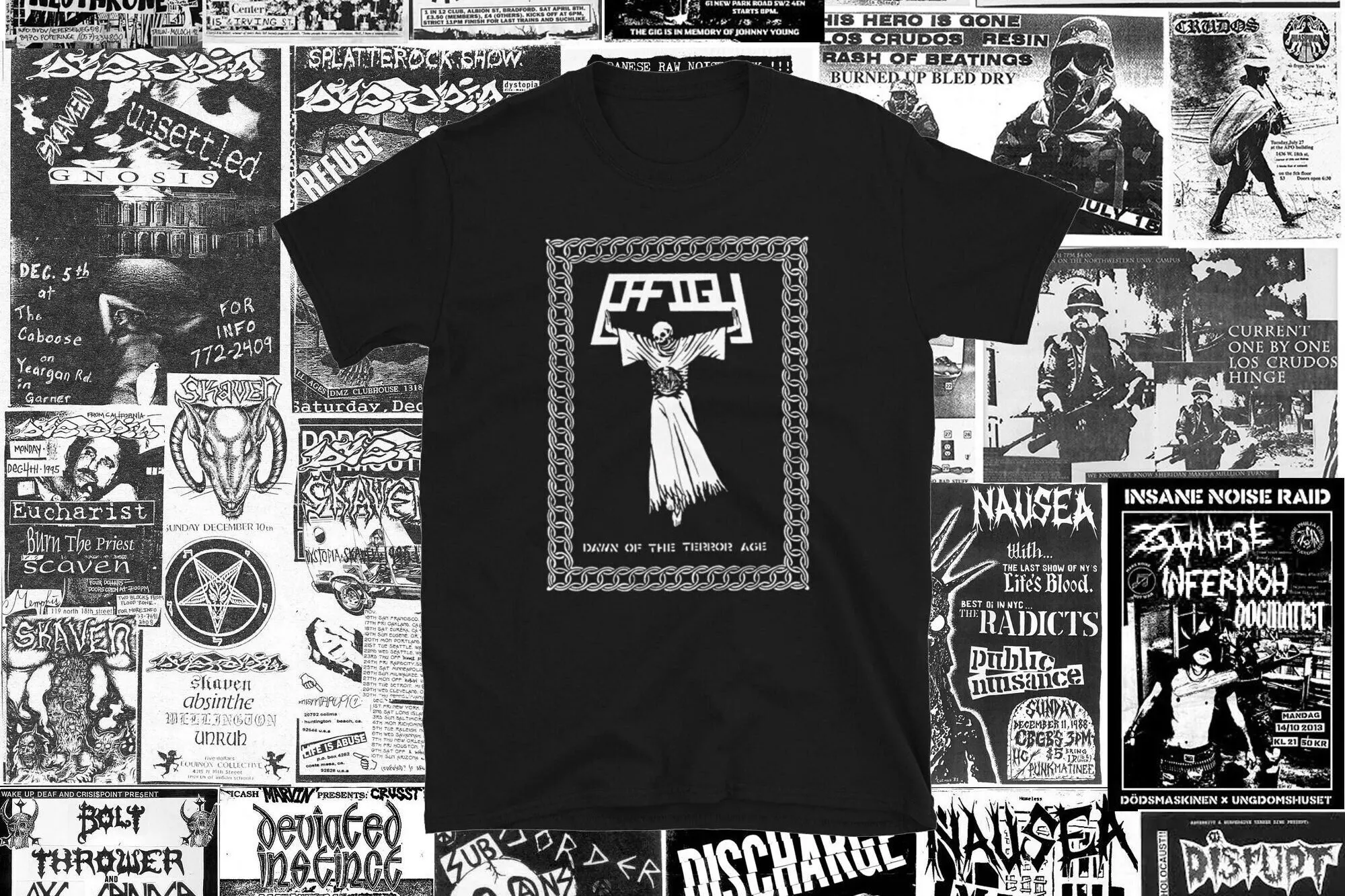 Effigy Dawn Of The Terror Age Short Sleeve Shirt Punk Crust Dbeat Hardcore