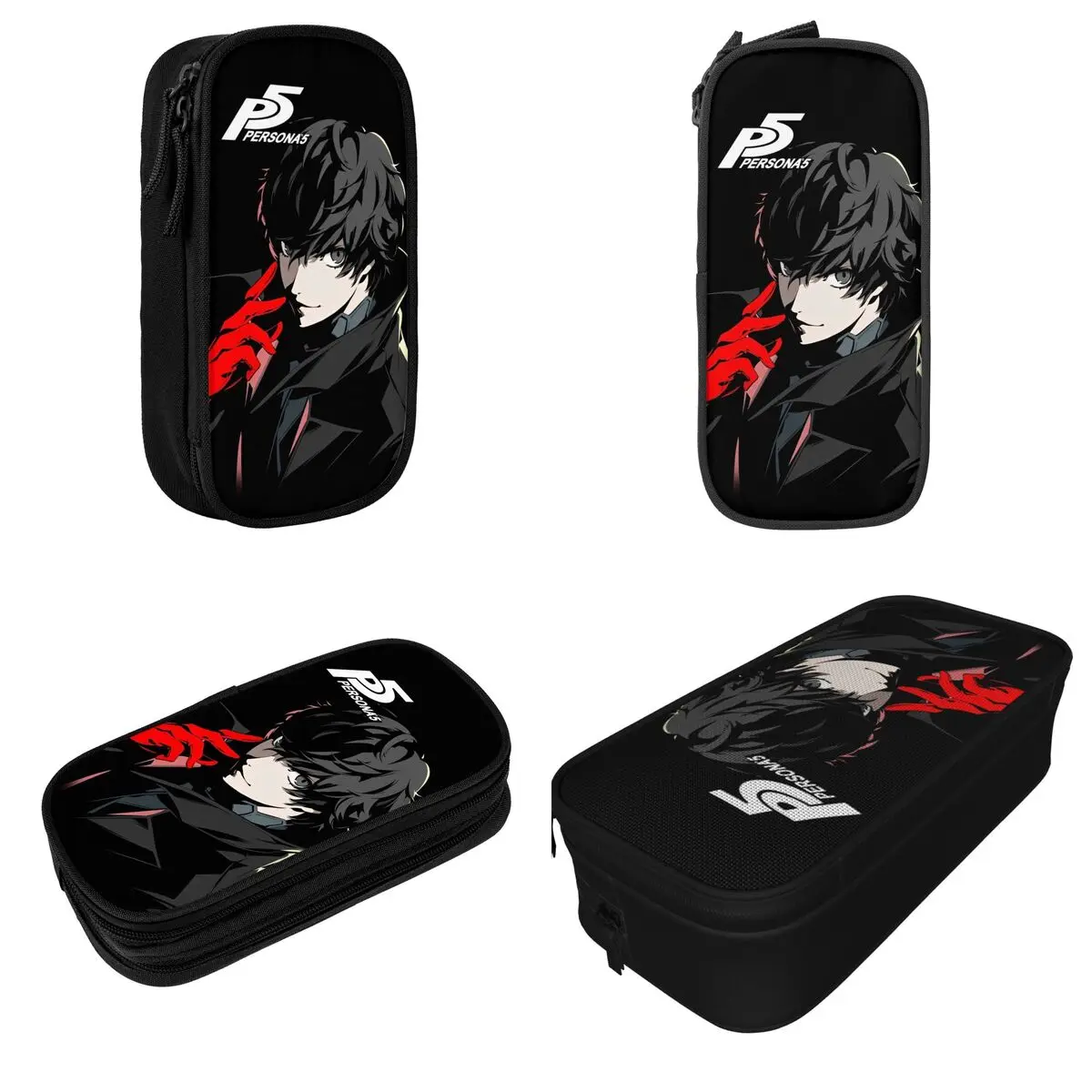 Personas Video Games Pencil Cases Classic P5 Anime Pen Box Bag Student Large Storage School Supplies Zipper Pencil Box