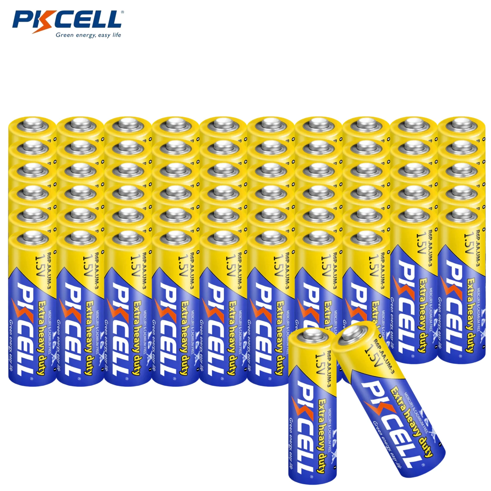 60 個 PKCELL ドライ亜鉛塩化物 R6P R6P UM3 PC1500 バッテリースーパーヘビーデューティ電池単三サイズの電池 MP3 プレーヤー用