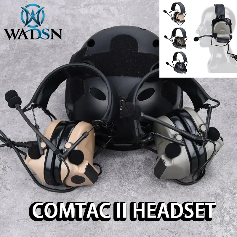 

Tactical Military Helmet C2 COMTAC IINoise-Cancelling Headset shoot outdoors Hunting earphones Airsoft Kenwood U94 PTT Headset