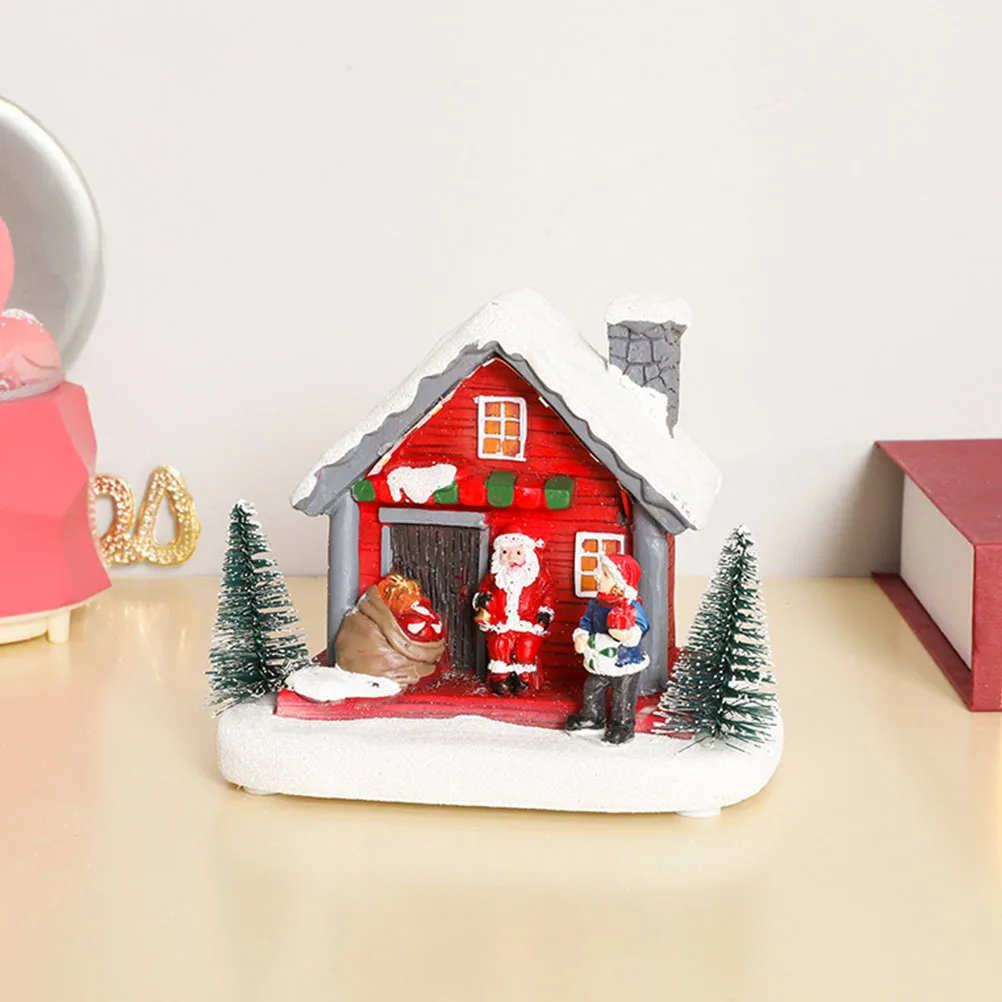 

Xmas Glowing Decoration Resin Craft Mini for Christmas Table Decor Festive Atmosphere Office Shop Hotel Display