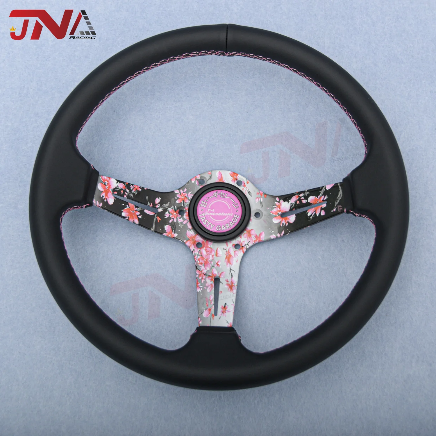 JDM Pink Cherry Blossom Flower Steering Wheel Drift N-G Steering Wheel Deep Concave Nardi Racing Sport Steering Wheel