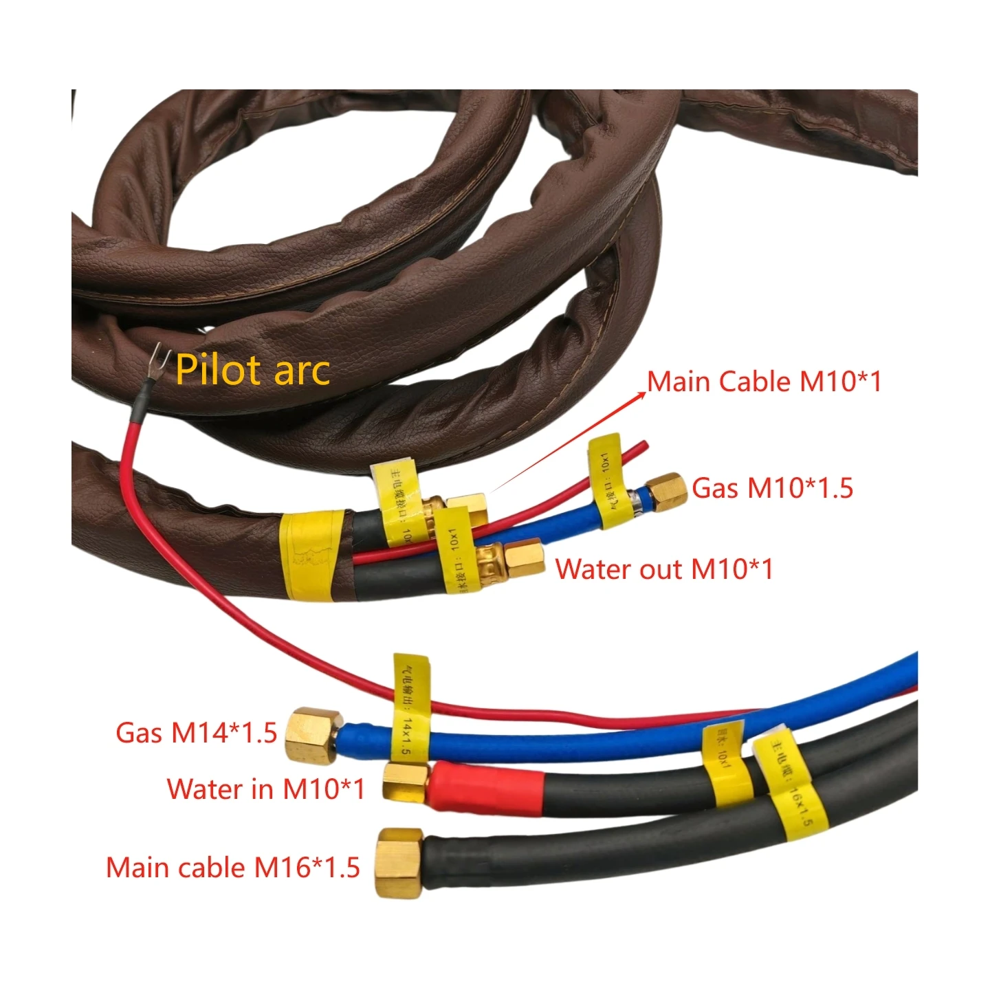 4meters Cable fit Wulian Pan Ocean FY-A200H FY-XF300H FY-XF400H Plasma Torch HuanYuan Connector LGK200 LGK300 CNC Machine