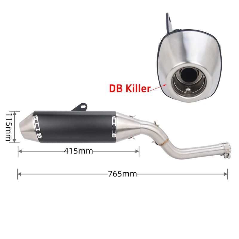 Slip On For KAWASAKI KLR 650 KLR650 S/ABS 2008 - 2026 Motorcycle Exhaust System Escape Moto Modify Mid Link Pipe With Muffler 6