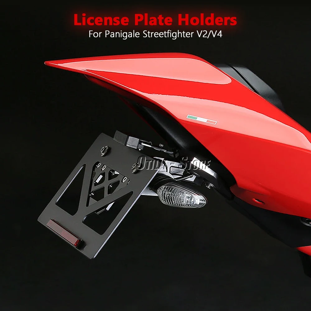 

Motorcycle Accessories CNC License Plate Holder Number Plate Bracket For For Ducati Panigale V2 V4 Streetfighter V4 V2