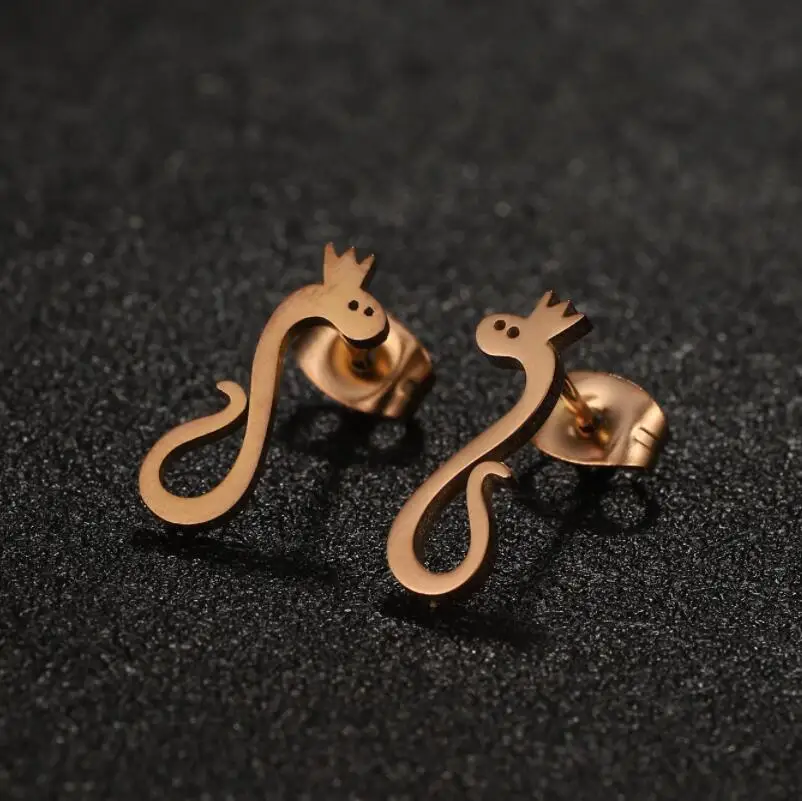 Korean Mini Cat Animal Stud Earrings For Women Stainless Steel Tragus Piercing Multiple Earring Birthday Gifts Pendientes Mujer