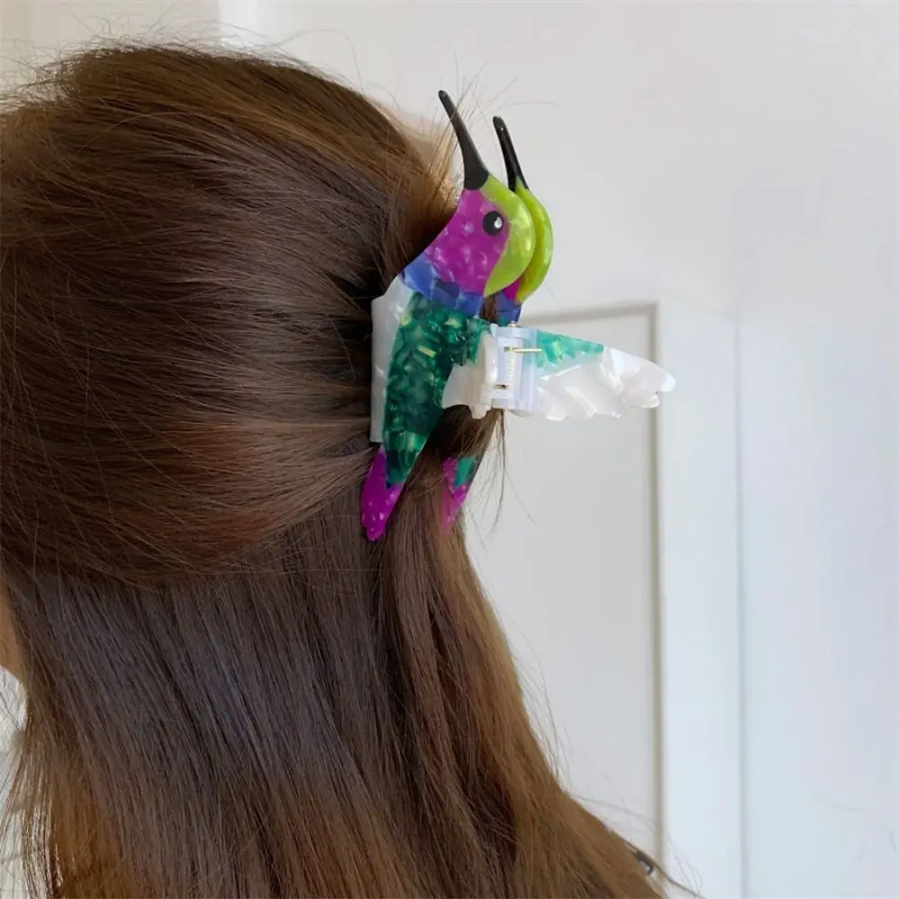 

Fashion Cute Acetic Acid Hair Claw Grasp Parrot Bird Hair Clip Headwear Peacock Cartoon Animal Shark Clip Travel