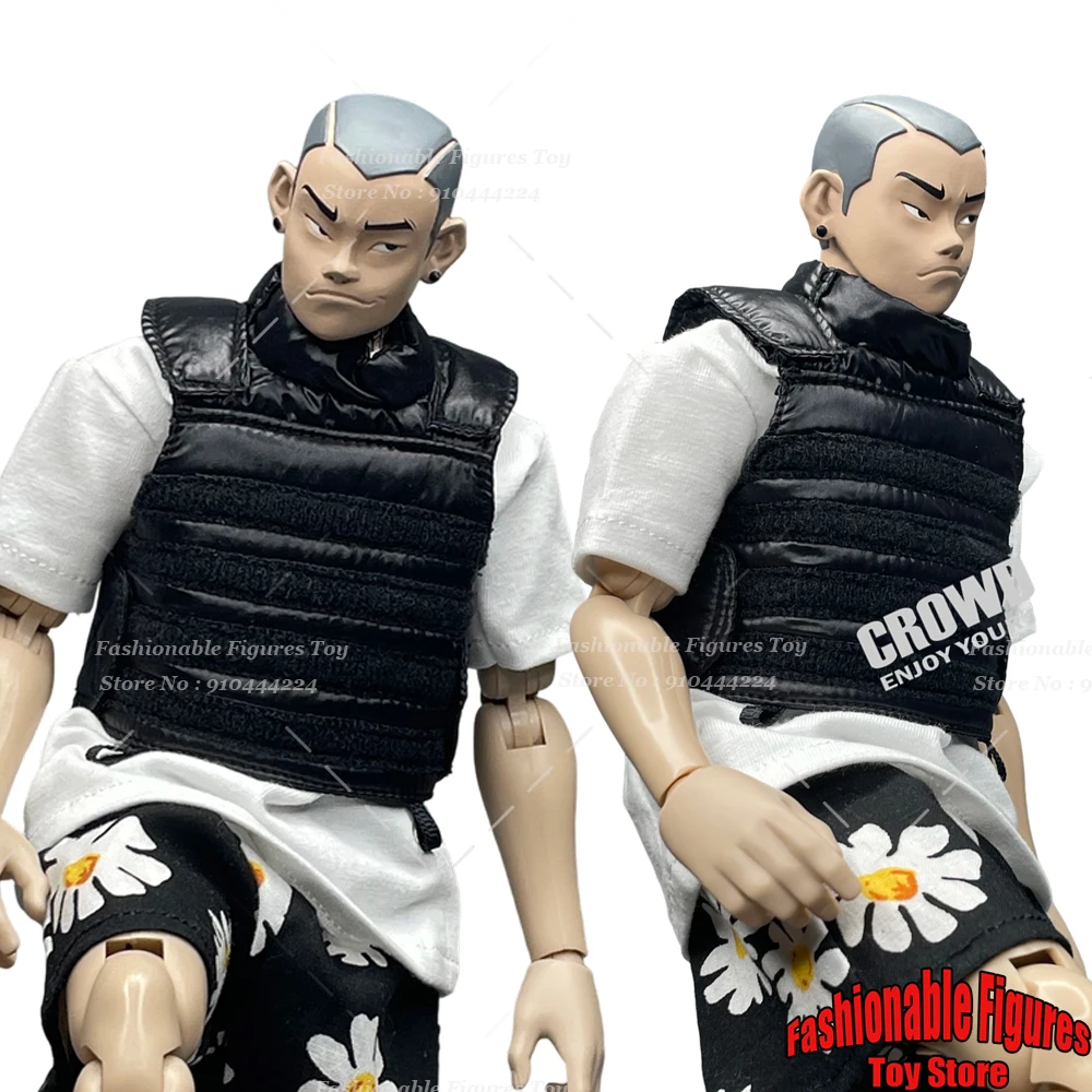 ‌ CROWDHTOYS 1/6 Męska Kamizelka Bojowa Żołnierza Czarna Wojskowa Odzież Bojowa Akcesoria Pasują do Figurki Akcji 12 Calowa
