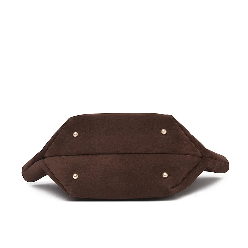 Luxuriöse Damen-Handtasche im Premium-Design aus PU & Wildlederimitat, elegante Umhängetasche mit Henkel, große Kapazität – Detail 9