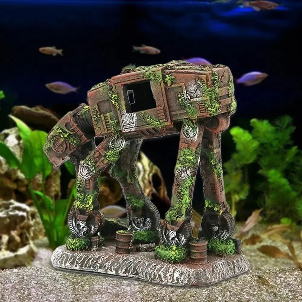 Resin Autobot Robot Dog Shape Decorations High Imitation Eco-friendly Robot Dog Aquarium Tank Micro-landscape