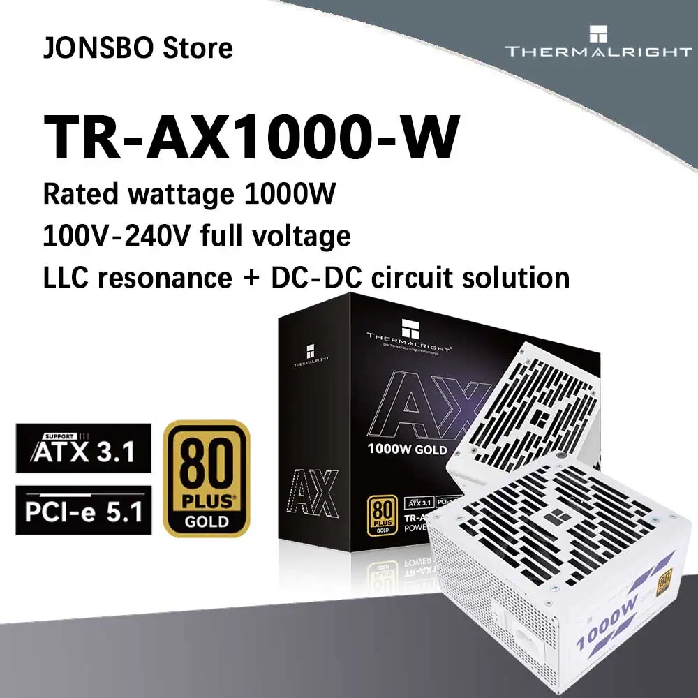 

Thermalright TR-AX1000-W White supports ATX3.1 specification PCI-E5.1 graphics card Gold medal fully modular power supply PSU