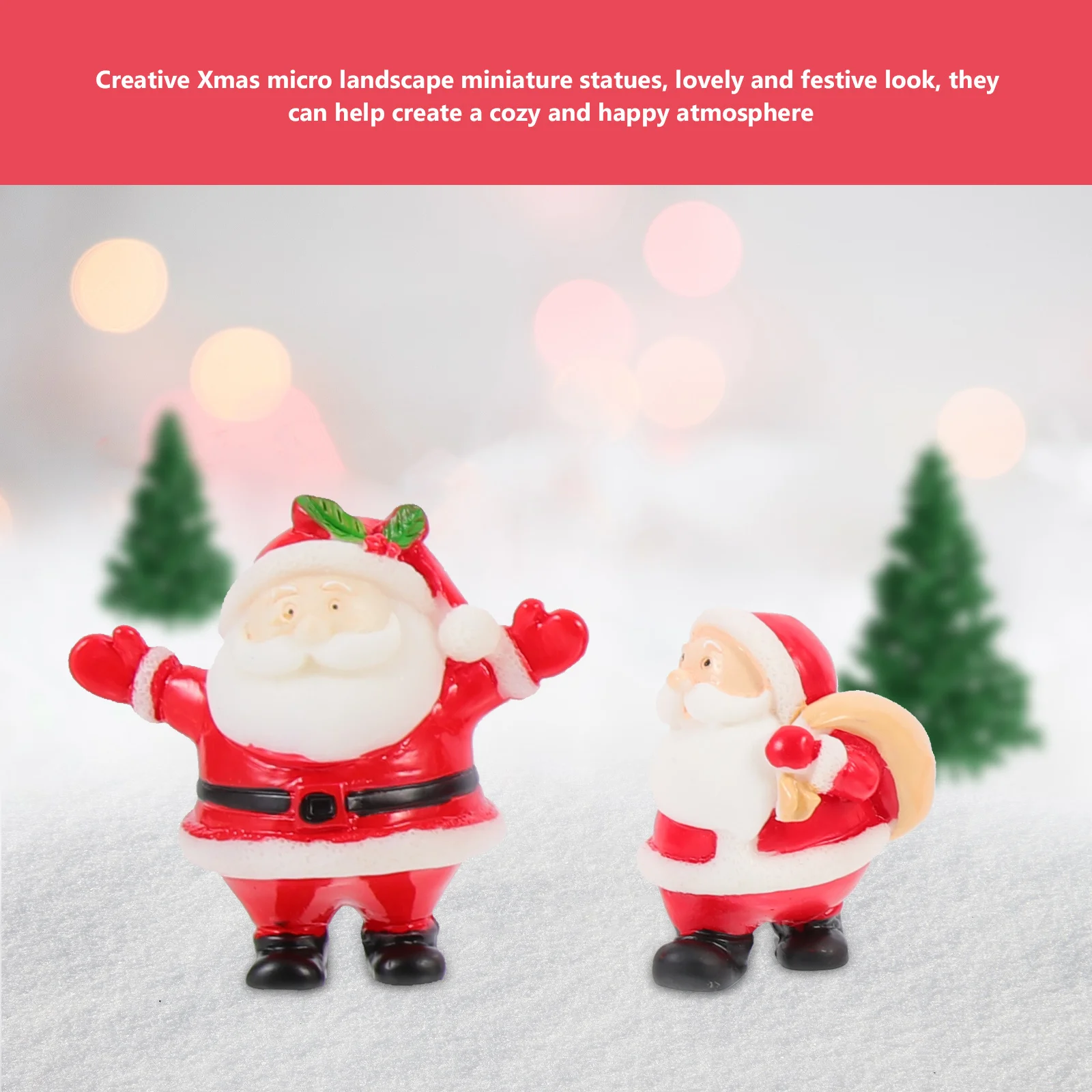 12 قطعة سانتا كلوز المنمنمات عيد الميلاد منضدية زينة عيد الميلاد المشهد الصغير سانتا كلوز الحلي عطلة ديكور #1