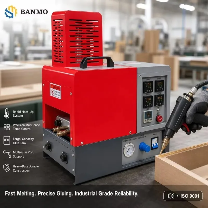 Hot Sale 2026 Newest Automatic Dual-Head Hot Melt Glue Applicator 5 Liter High Viscosity 12000CPS Glue Machine for Furniture