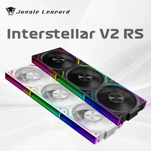 Ventilador con cubierta ARGB de 120 mm con espejo infinito de doble cara sin cable de 360 mm para enfriador de agua de computadora | Leopardo de la selva interestelar V2RS