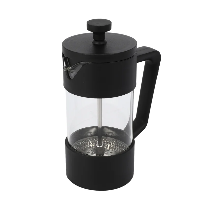 

ABKJ-3X French Press Coffee & Tea Maker 12Oz, Thickened Borosilicate Glass Coffee Press Rust-Free And Dishwasher Safe,Black
