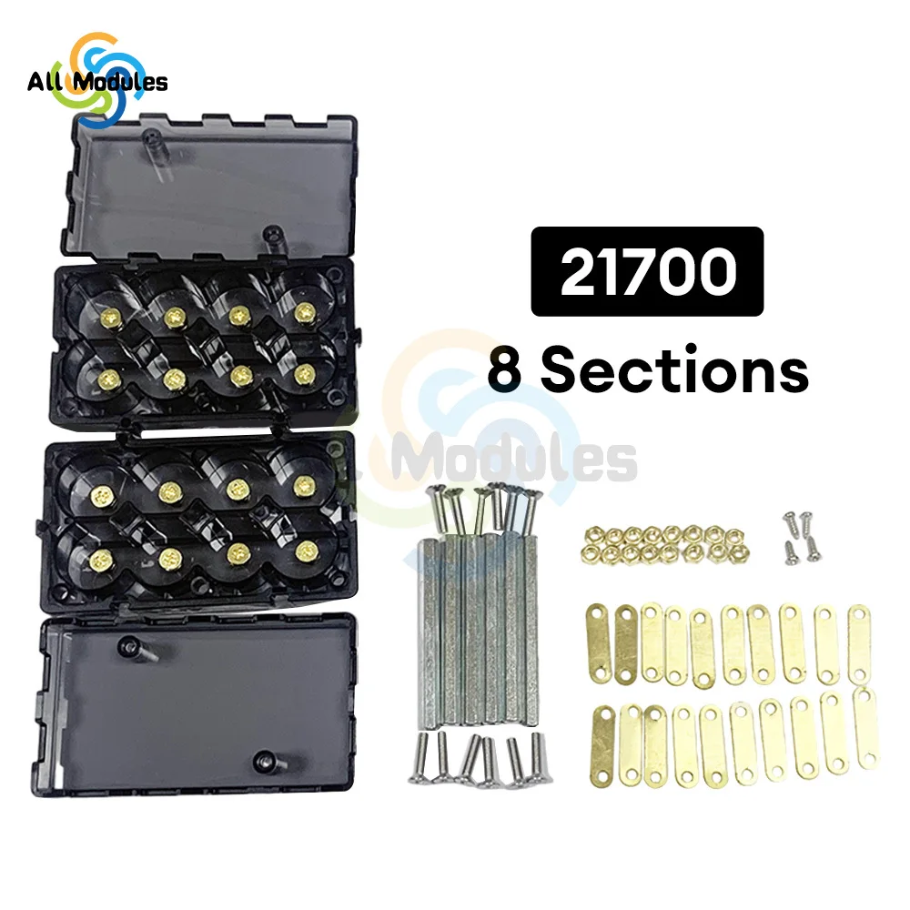 DIY Energy Storage Kit 18650 21700 Battery Holder Case Box Bracket Slot PC Plastic Material Support 6P 8P Splicable No Soldering