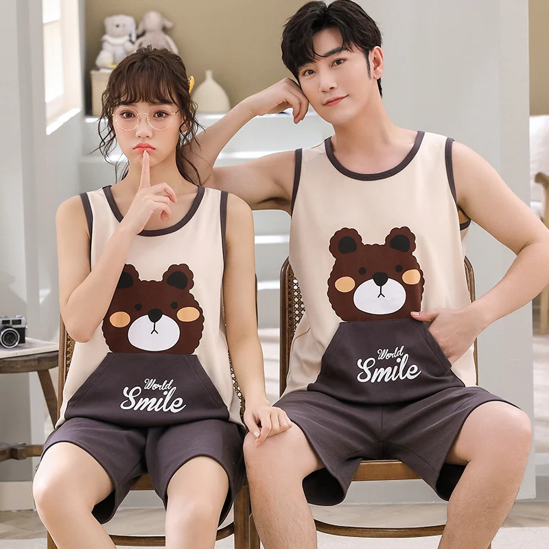 Pijama Sin Chan Man Pajama Sinchan Cotton Summer Short Sets Japanese Pajamas for Couples Man and Woman Sleepwear 2022