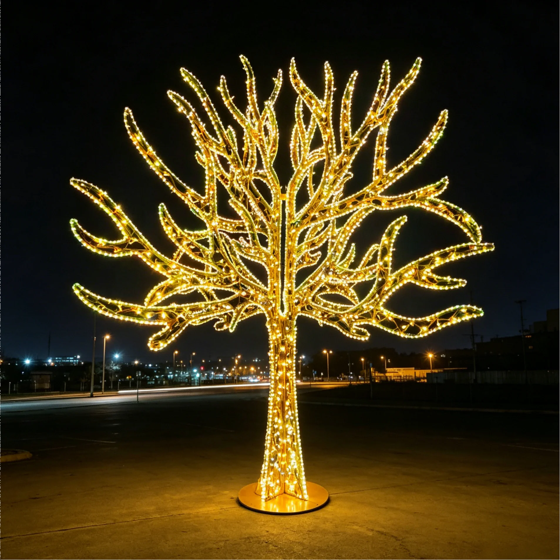 Custom Giant 3D LED RGB Christmas Tree Motif Light IP65 Waterproof Decoration Outdoor Holiday Park Landscape Lighting Project