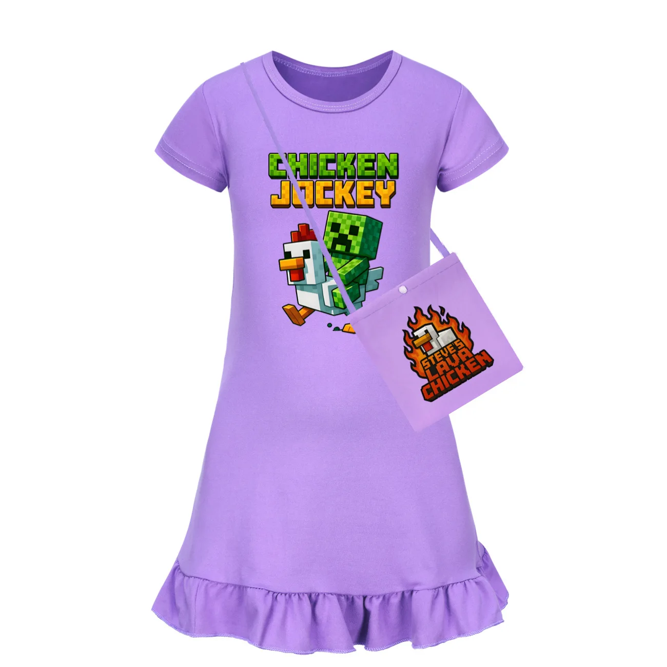 Hot Chicken Jockey Pajamas dress Kids Summer  Nightdress baby girls Princess dress Toddler girls Birthday Party Dresses4478