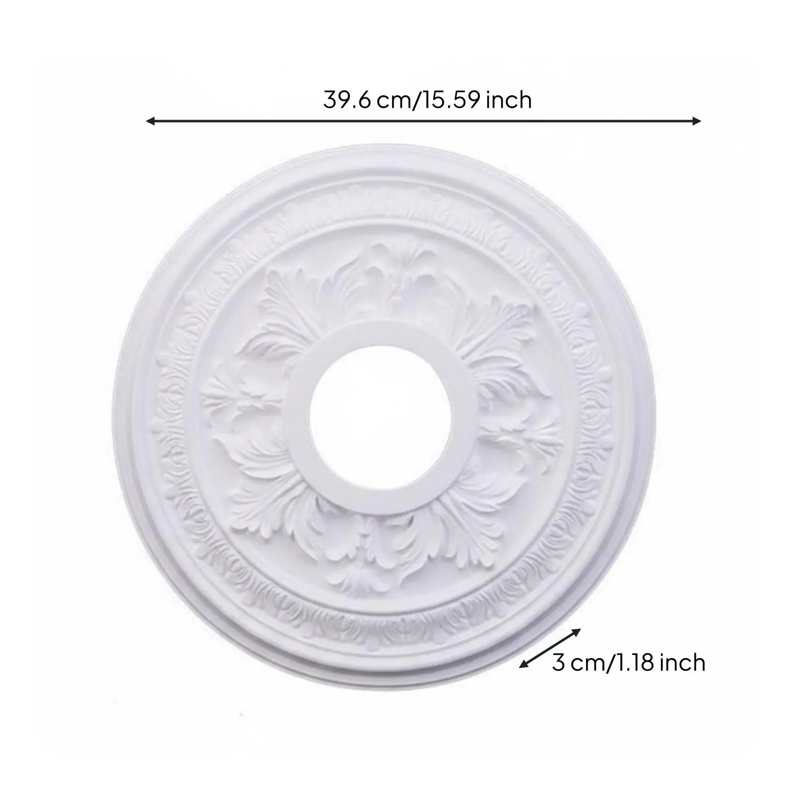 Gold Embossed Ceiling Light Panel PU Round Medallion Overhead Fixture Base for Living Room Decoration view 5