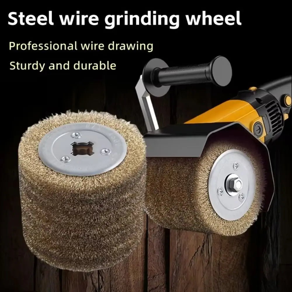 Copper Coated Steel Wire Polishing Wheel Steel Wire Roller Metal Wire Brush Wire Brush Wheel Oxidation Removal Rust Removal