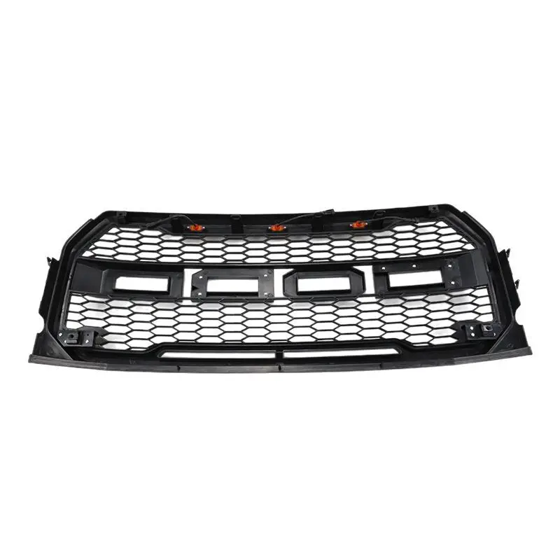 

Подходит для Raptor Ford F150 15-17 с модифицированной подсветкой, глянцевая черная передняя серая решетка