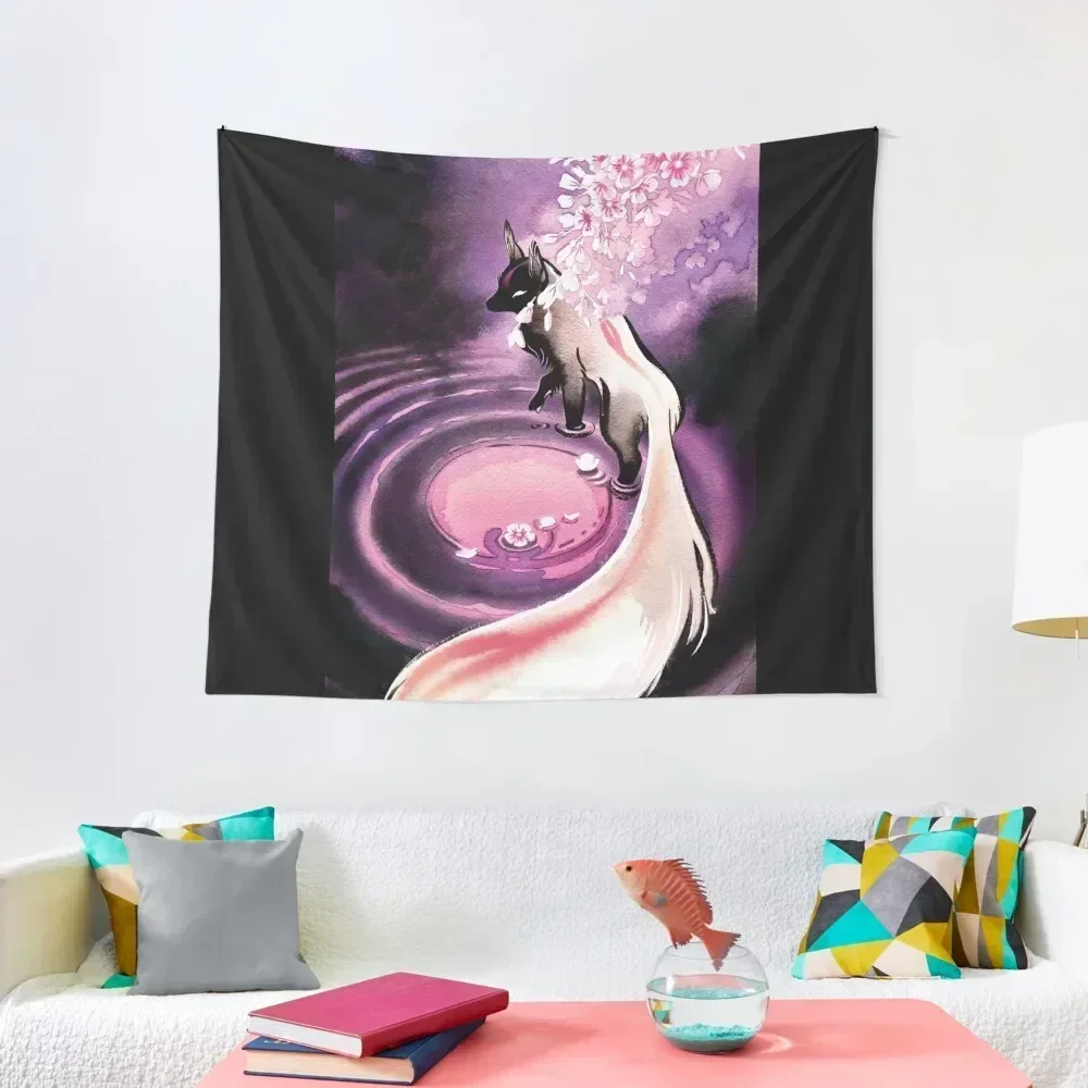 

Rose Moon Sakura Blossom Fox Tapestry Wall Decor Decorative Wall Home Decor Accessories Tapestry