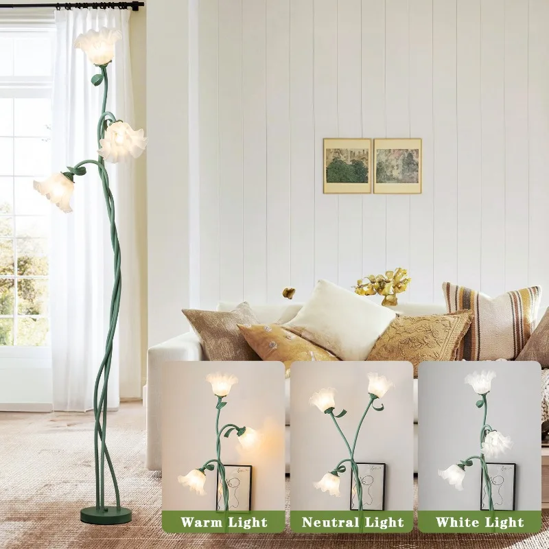 DIY Floor Lamp Creative Vintage Acrylic Living Room Floor Light Aesthetic Mood Bedroom Night Lamps Home Decoration Lighting