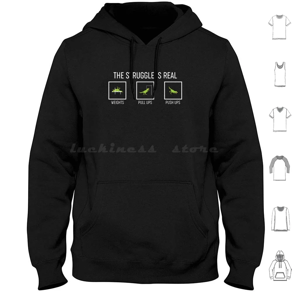 Presente de treino de dinossauro-a luta é real hoodies manga longa treino luta real dinossauro peekay dino trocadilho dino