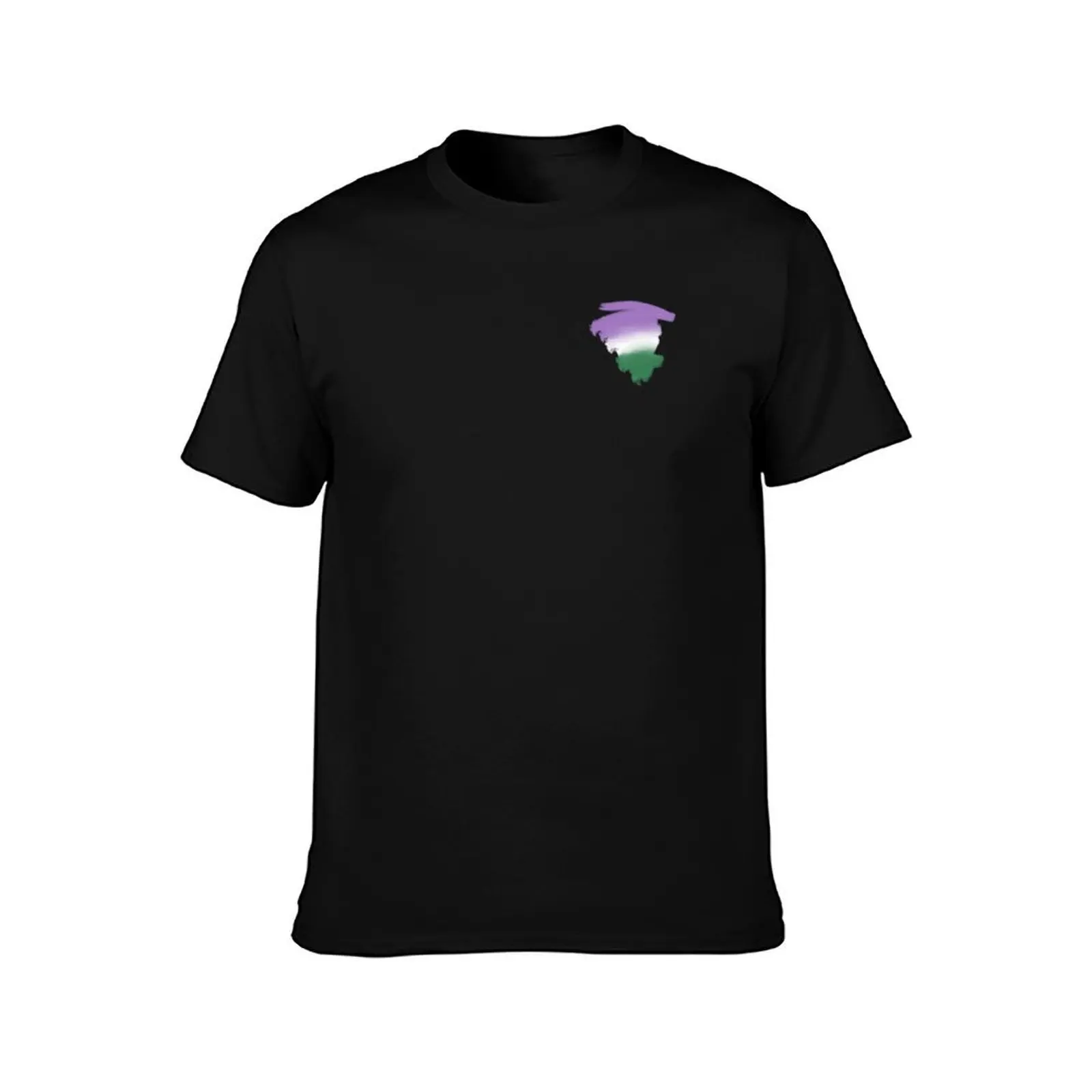 Genderqueer Pride Smudge T-Shirt cotton t shirts man 100% T-Shirt